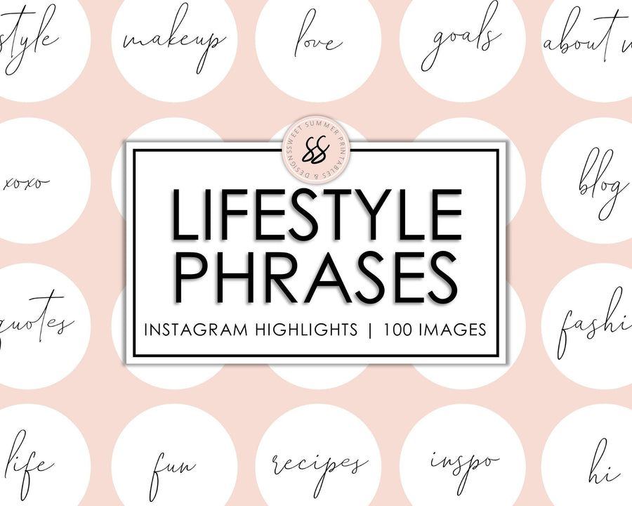 100 Lifestyle Instagram Highlights - White - Sweet Summer Designs