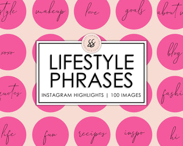 100 Lifestyle Instagram Highlights - Hot Pink - Sweet Summer Designs