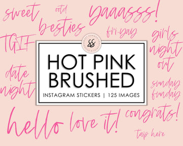 125 Brushed Phrases - Hot Pink - Sweet Summer Designs