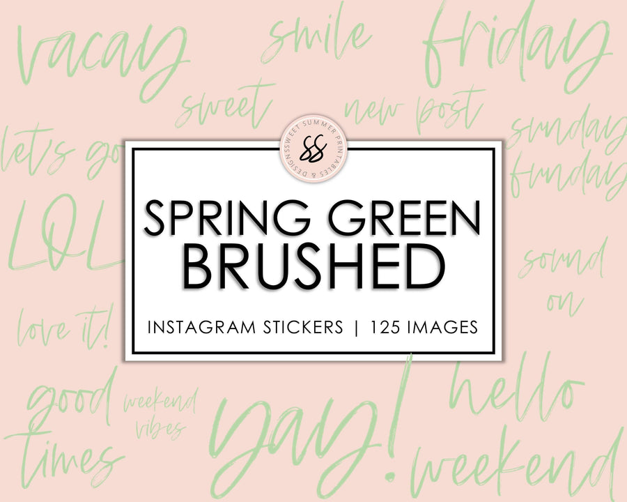 125 Brushed Phrases - Spring Green - Sweet Summer Designs