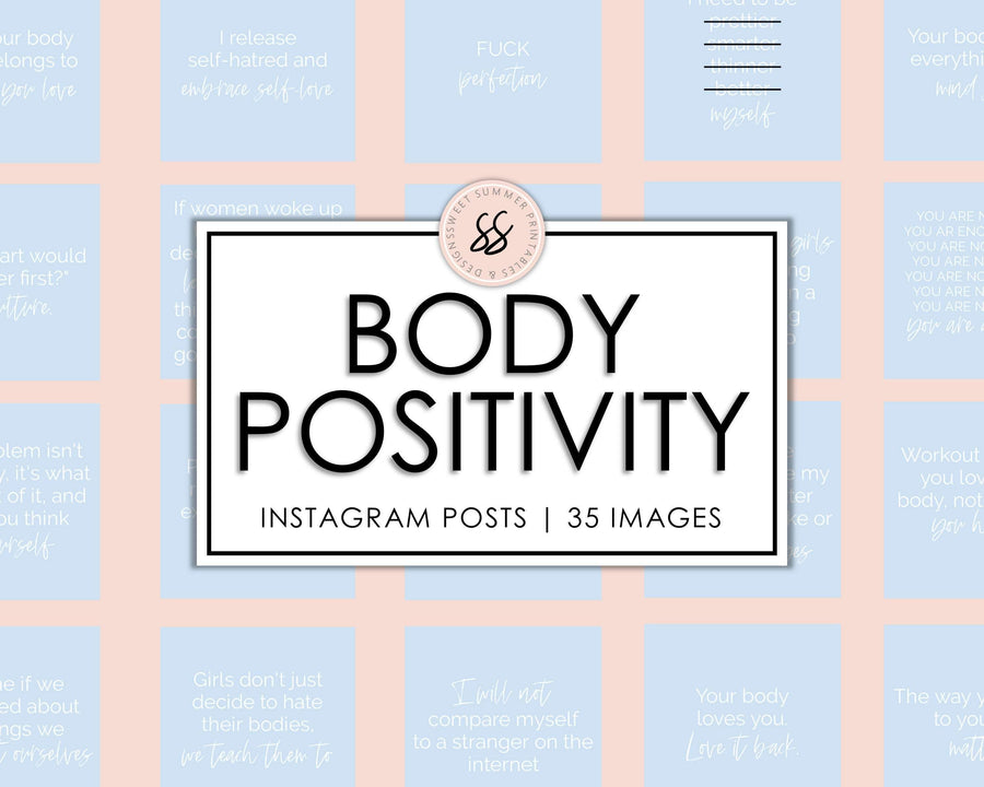 35 Body Positivity Instagram Posts - Light Blue - Sweet Summer Designs