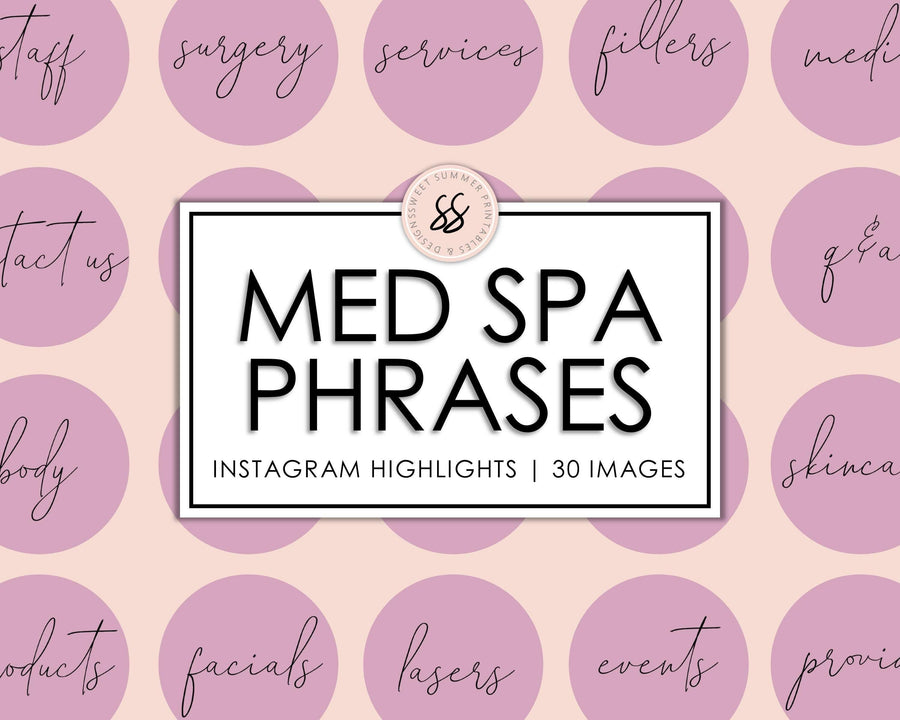30 Med Spa Instagram Highlights - Dusty Rose - Sweet Summer Designs