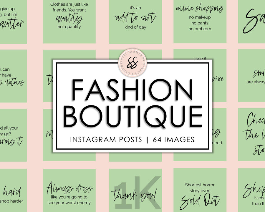 64 Fashion Boutique Instagram Posts - Spring Green - Sweet Summer Designs