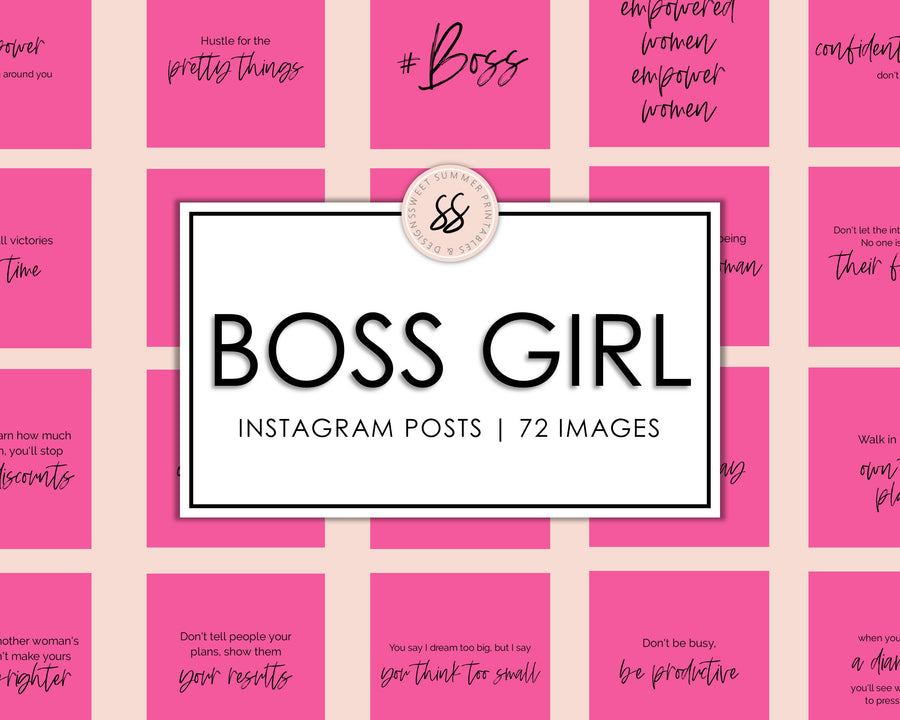 72 Boss Girl Instagram Posts - Hot Pink