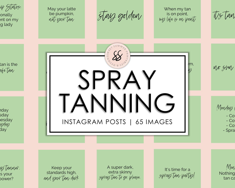 65 Spray Tanning Instagram Posts - Spring Green - Sweet Summer Designs