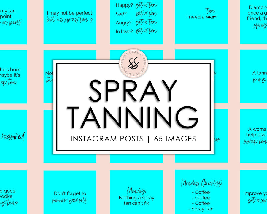 65 Spray Tanning Instagram Posts - Aqua - Sweet Summer Designs