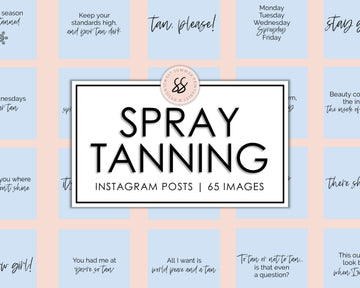 65 Spray Tanning Instagram Posts - Light Blue - Sweet Summer Designs