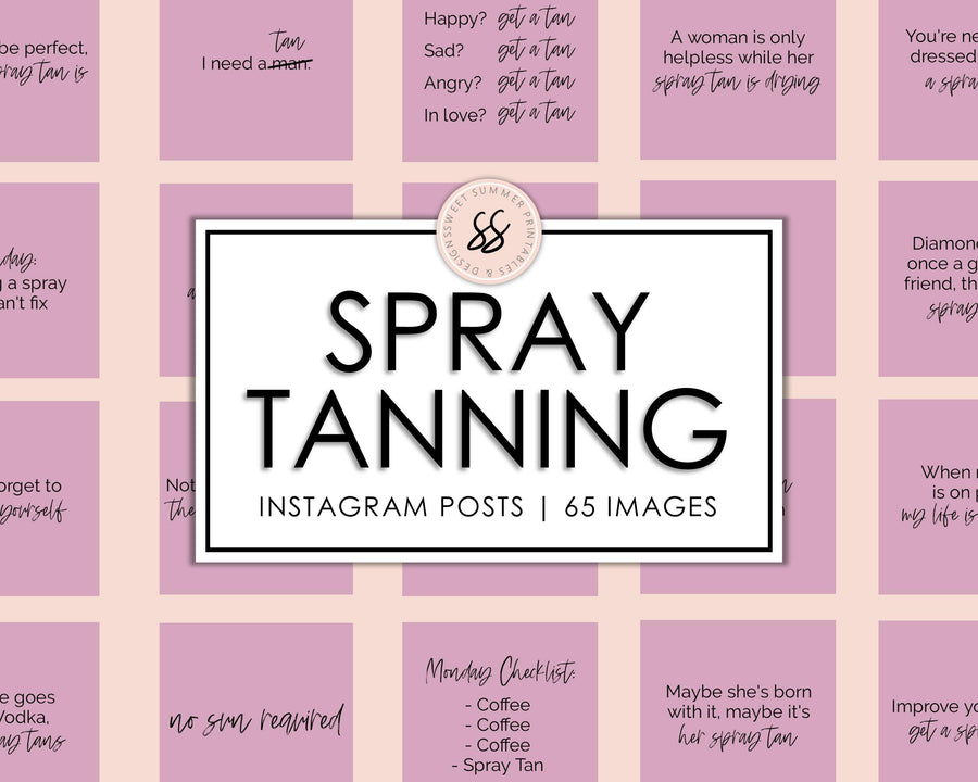 65 Spray Tanning Instagram Posts - Dusty Rose - Sweet Summer Designs