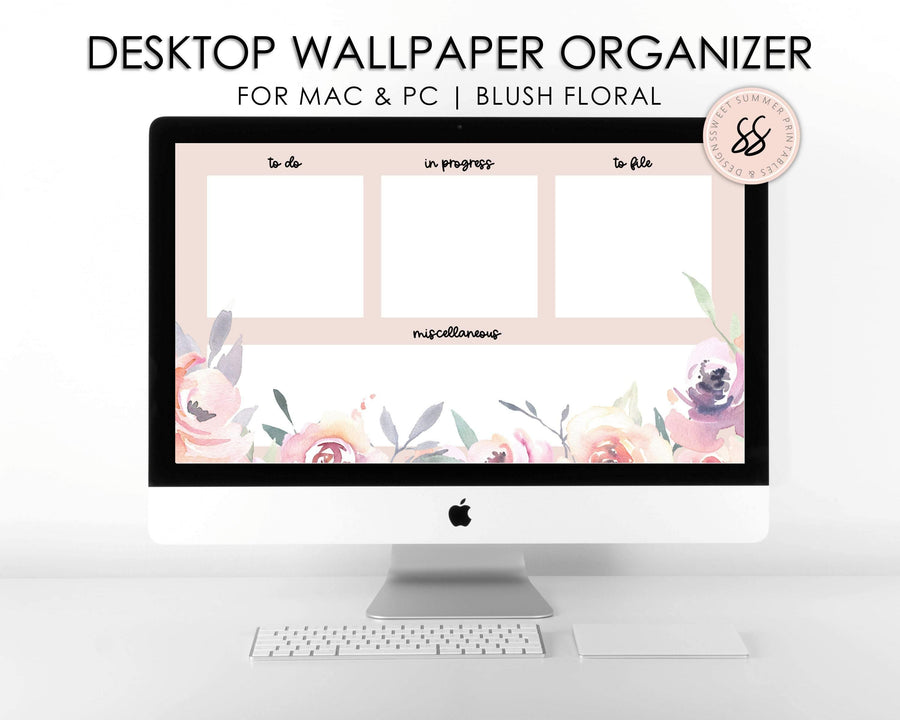 Desktop Wallpaper - Blush Floral - Sweet Summer Designs