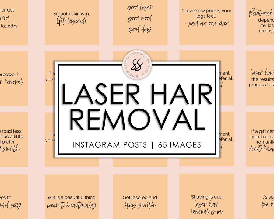 65 Laser Hair Removal Instagram Posts - Peach - Sweet Summer Designs
