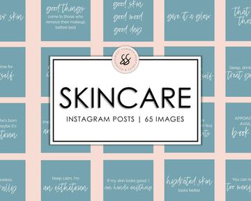 65 Skincare Instagram Posts - Teal & White - Sweet Summer Designs