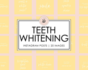 20 Teeth Whitening Instagram Posts - Yellow - Sweet Summer Designs
