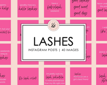 40 Lashes Instagram Posts - Hot Pink - Sweet Summer Designs