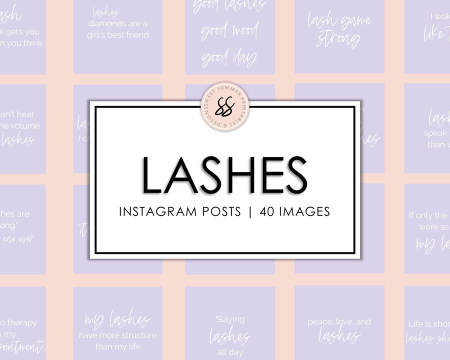 40 Lashes Instagram Posts - Lavender - Sweet Summer Designs