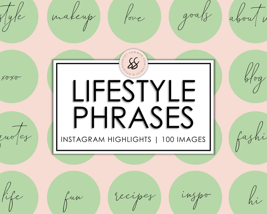 100 Lifestyle Instagram Highlights - Spring Green - Sweet Summer Designs