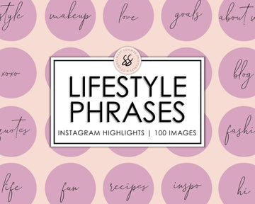 100 Lifestyle Instagram Highlights - Dusty Rose - Sweet Summer Designs