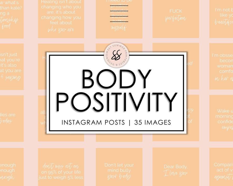 35 Body Positivity Instagram Posts - Peach - Sweet Summer Designs