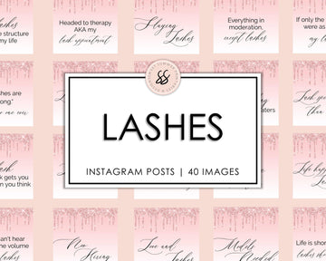 40 Lashes Instagram Posts - Pink Glitter Drip - Sweet Summer Designs