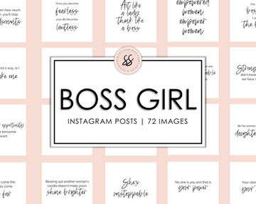 72 Boss Girl Instagram Posts - White & Black