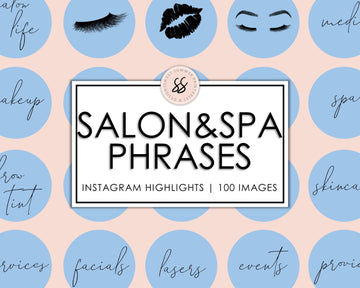 100 Beauty Salon & Spa Instagram Highlights - Blue - Sweet Summer Designs