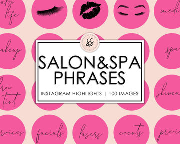 100 Beauty Salon & Spa Instagram Highlights - Hot Pink - Sweet Summer Designs