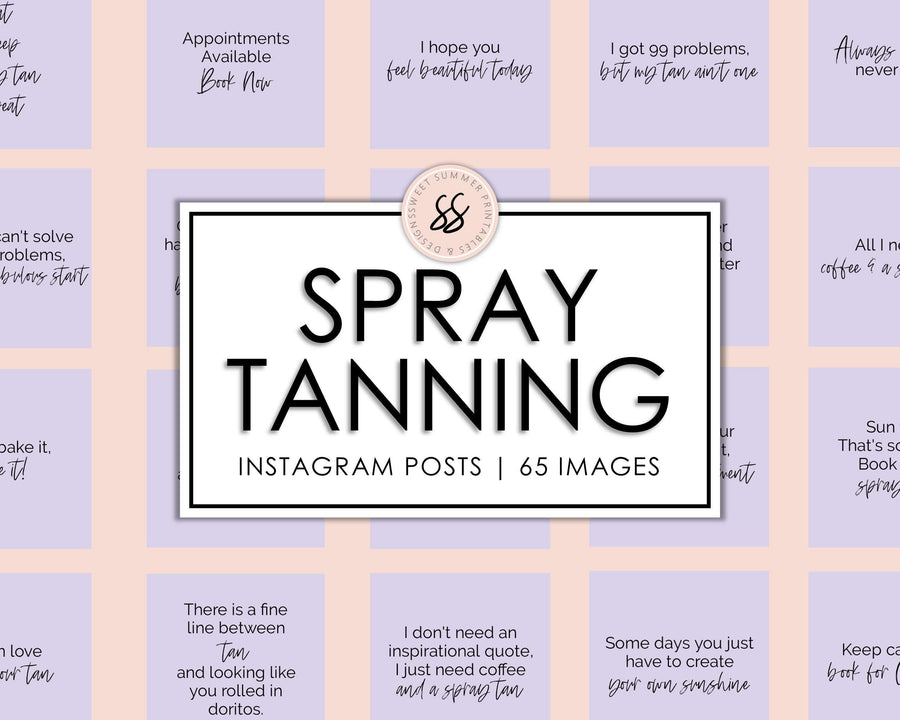 65 Spray Tanning Instagram Posts - Lavender - Sweet Summer Designs