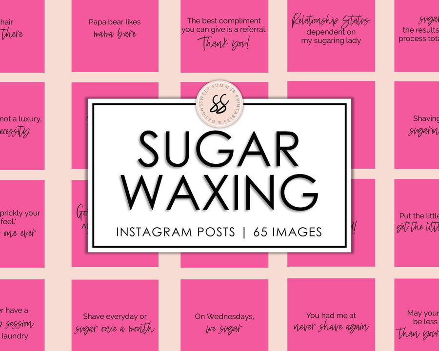 65 Sugar Waxing Instagram Posts - Hot Pink - Sweet Summer Designs