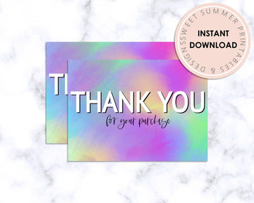 Thank You Card - Rainbow Splash - Sweet Summer Designs