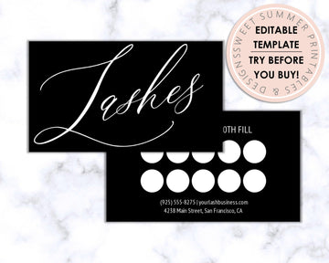 Med Spa - Loyalty Card - Editable - Black and White - Sweet Summer Designs
