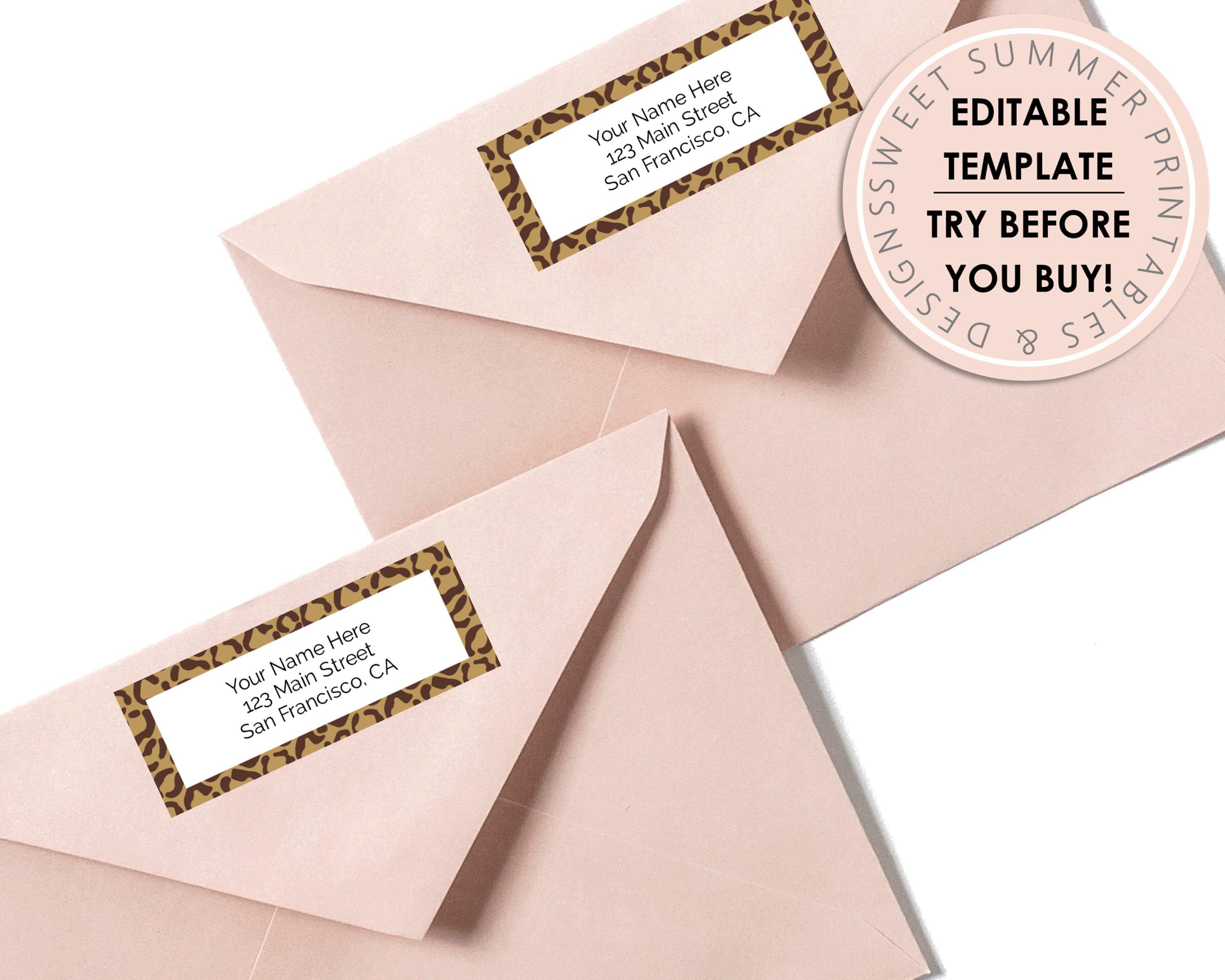 Editable Return Address Label - Animal Print – Sweet Summer Designs