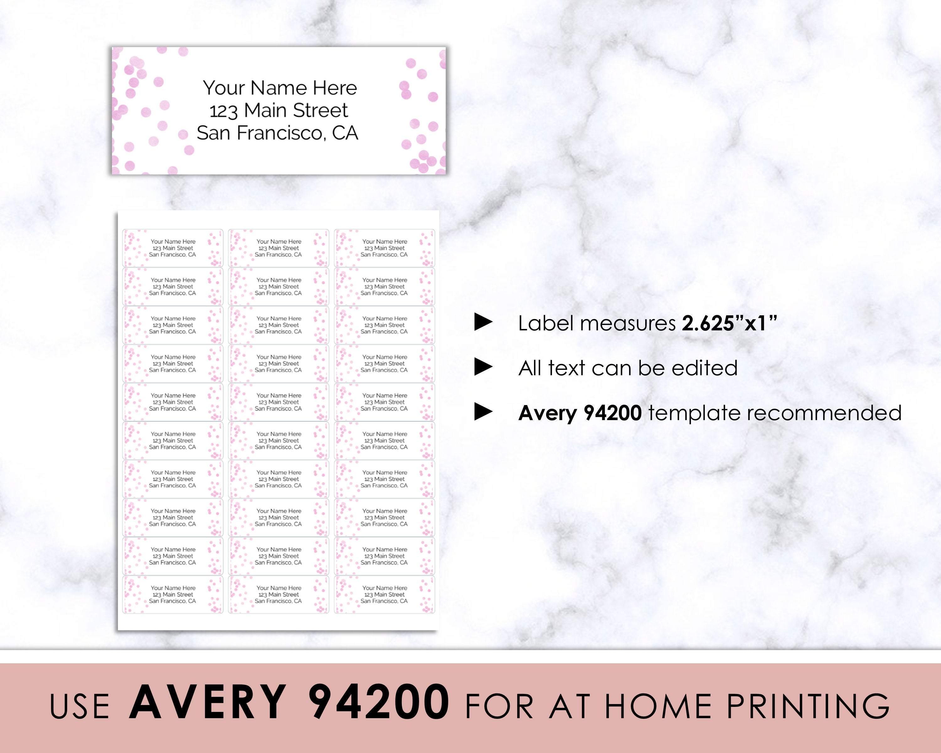Editable Return Address Label - Pink Confetti – Sweet Summer Designs