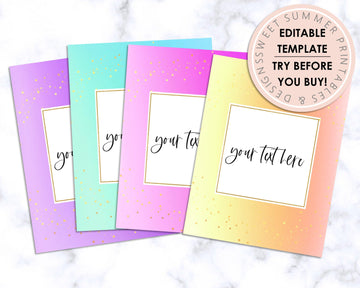 Binder Covers - Editable - Ombre Glitter - Sweet Summer Designs