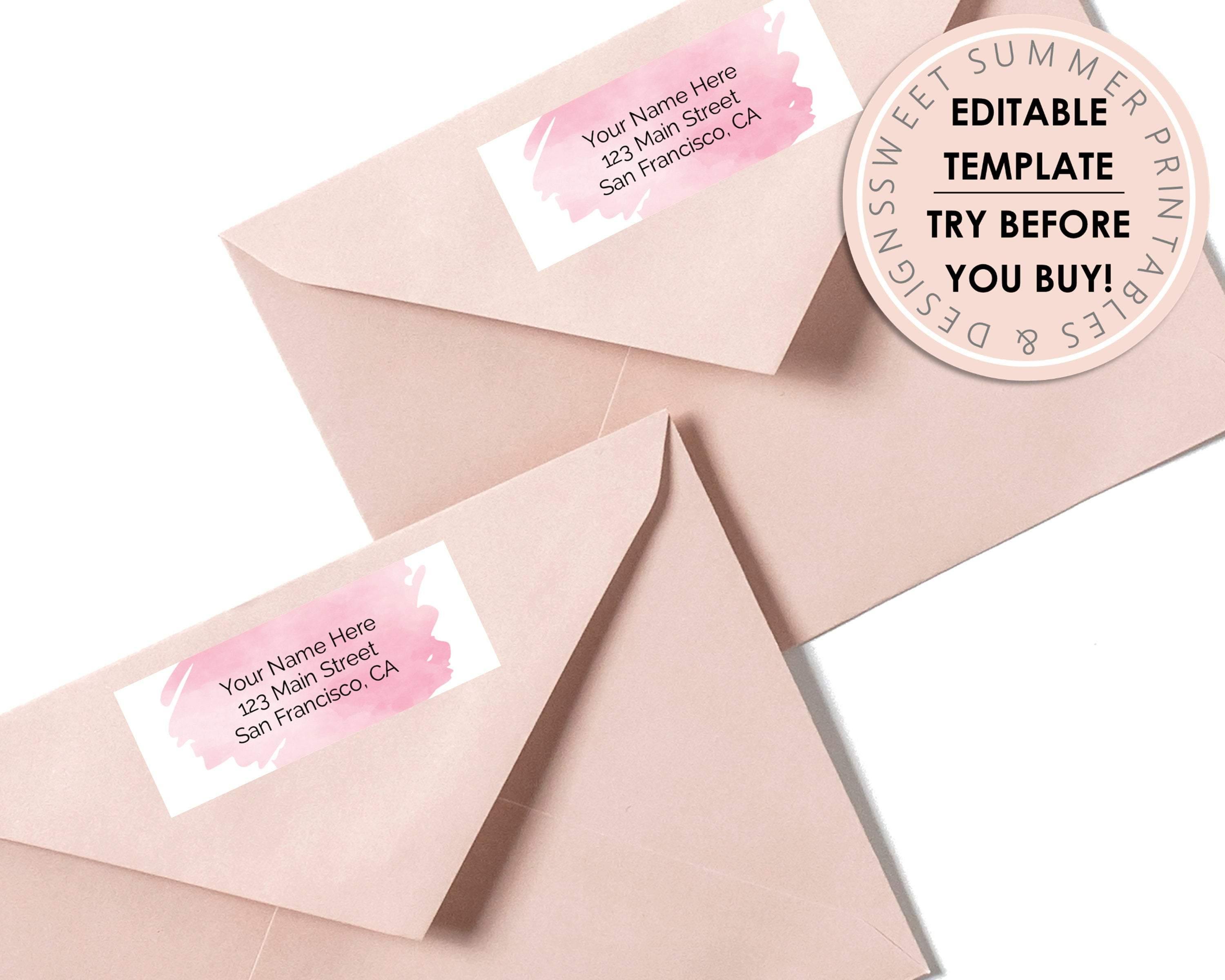 Editable Return Address Label - Pink Splash – Sweet Summer Designs