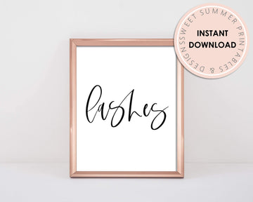 Printable Wall Art - Lashes - Sweet Summer Designs