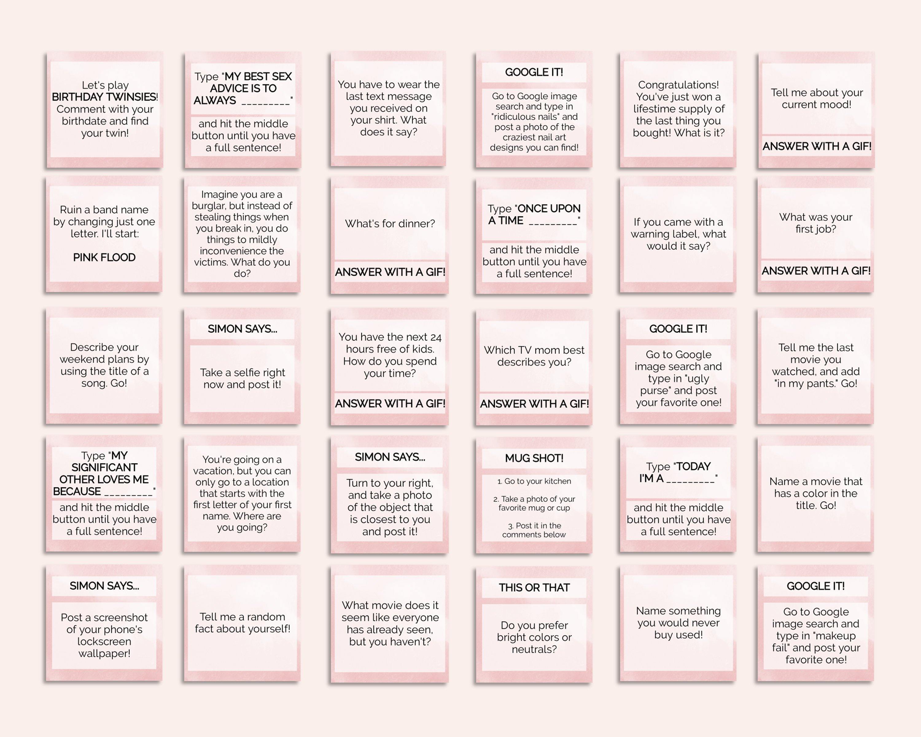 100 Facebook Interactive Posts - Blush – Sweet Summer Designs