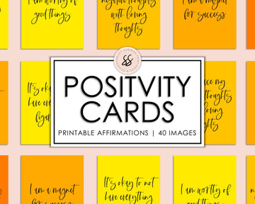 40 Positive Affirmation Cards - Orange - Sweet Summer Designs