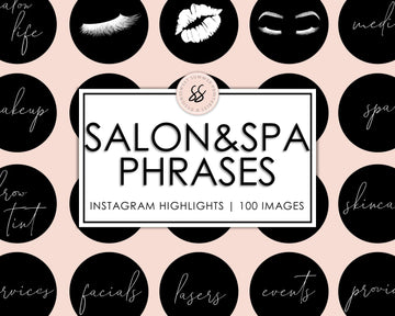100 Beauty Salon & Spa Instagram Highlights - Black - Sweet Summer Designs