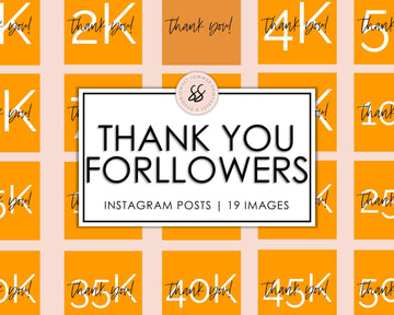 19 Thank You Followers Instagram Posts - Orange - Sweet Summer Designs