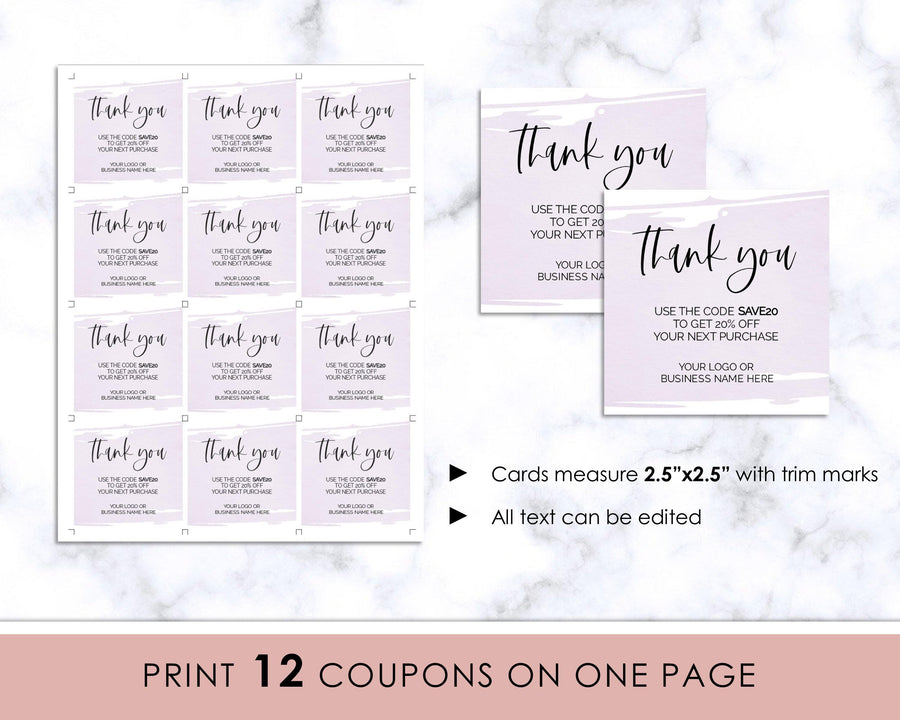 Coupon - Business - Editable - Purple Watercolor - Sweet Summer Designs