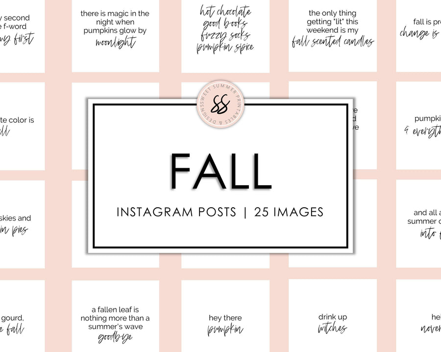 25 Fall Instagram Posts - White and Black - Sweet Summer Designs