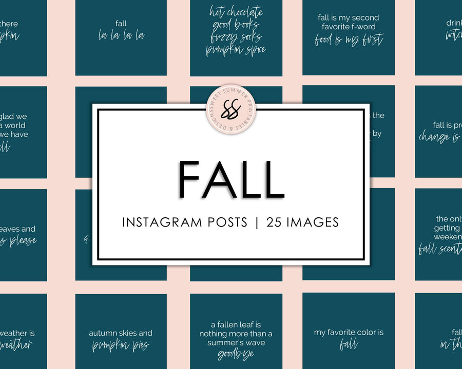 25 Fall Instagram Posts - Slate Blue - Sweet Summer Designs
