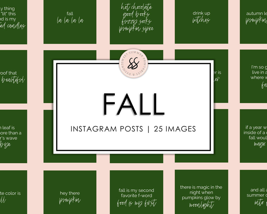 25 Fall Instagram Posts - Hunter Green - Sweet Summer Designs