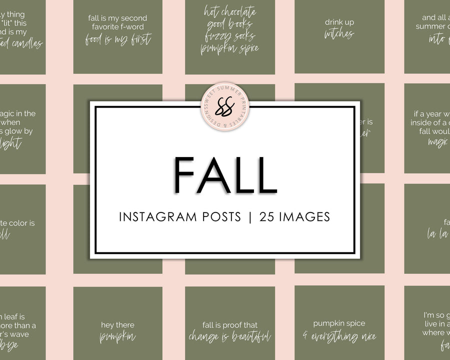 25 Fall Instagram Posts - Sage Green - Sweet Summer Designs