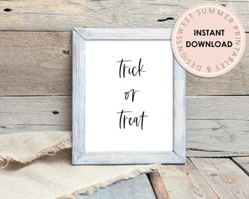 Printable Wall Art - Trick Or Treat - Sweet Summer Designs