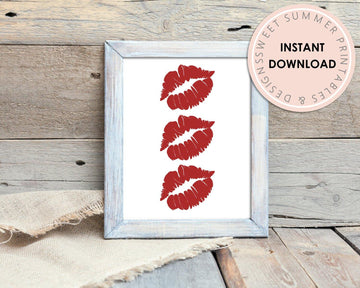 Printable Wall Art - Red Lips - Sweet Summer Designs