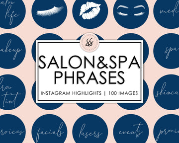 100 Beauty Salon & Spa Instagram Highlights - Navy Blue - Sweet Summer Designs