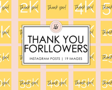 19 Thank You Followers Instagram Posts - Yellow - Sweet Summer Designs