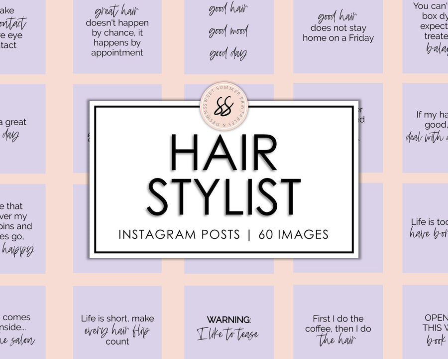 60 Hairstylist Instagram Posts - Lavender - Sweet Summer Designs