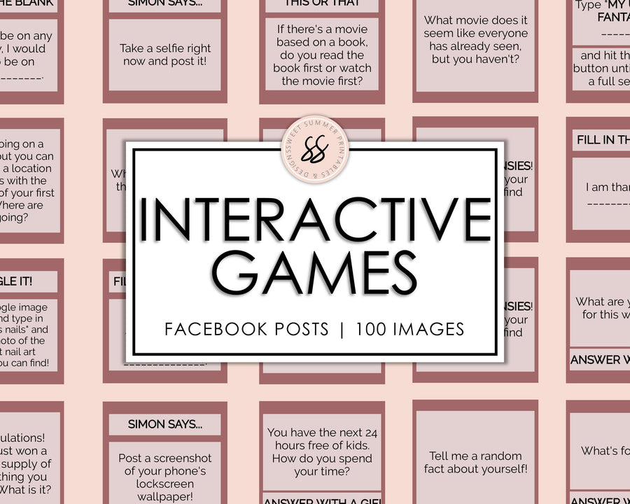 100 Facebook Interactive Posts - Cocoa Rose - Sweet Summer Designs