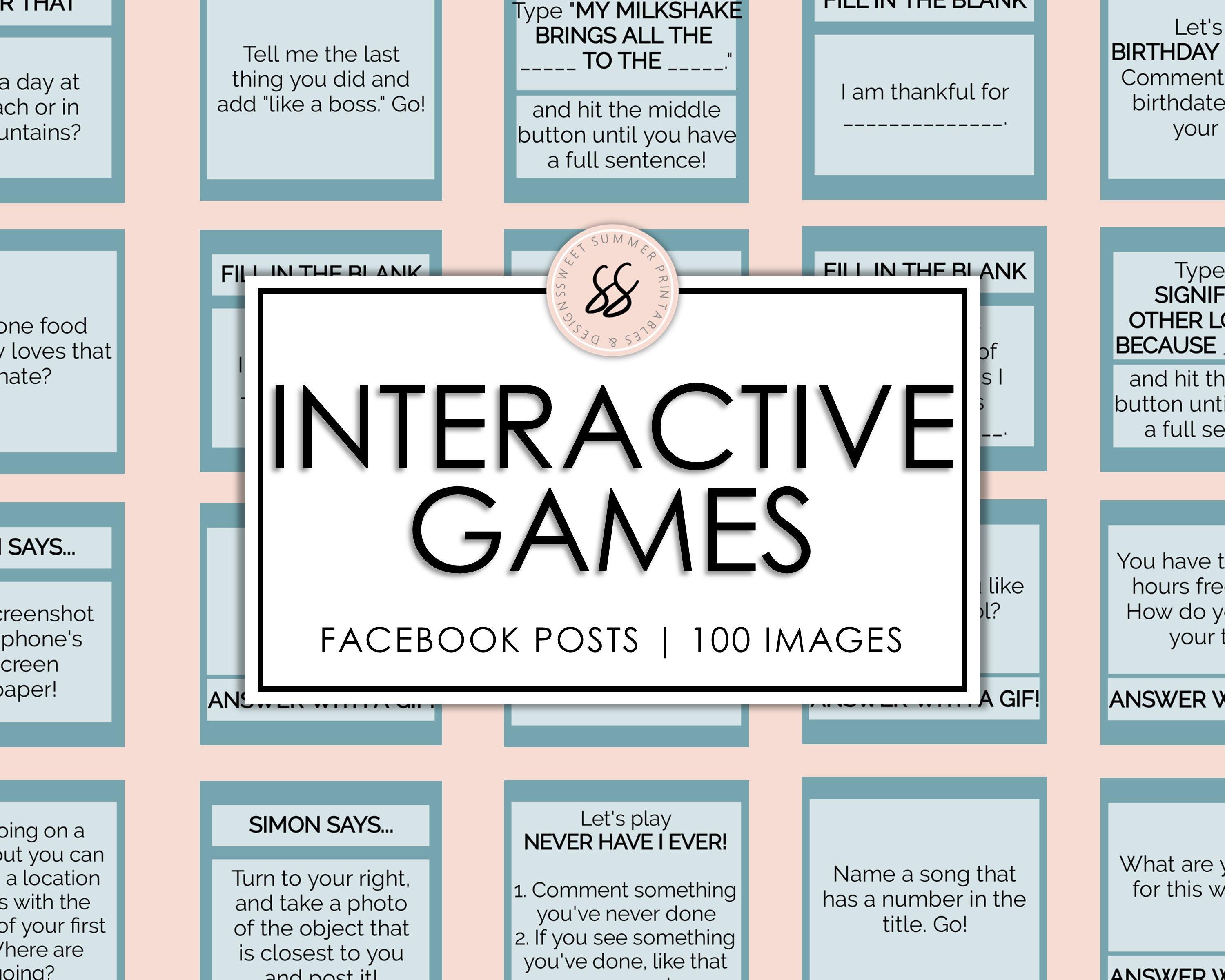 100 Facebook Interactive Posts - Teal – Sweet Summer Designs
